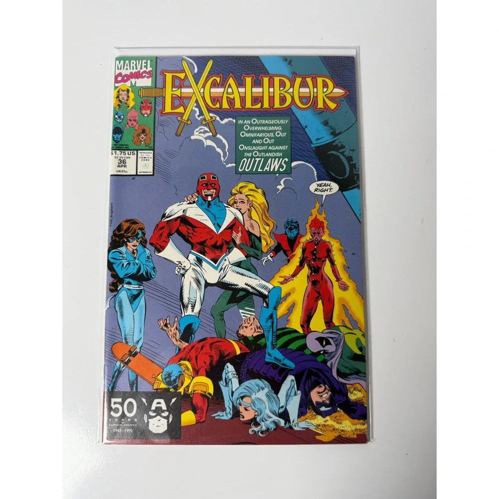 Excalibur 36 Marvel Comics 1991 Captain Britain Nightcrawler Outlaws Copper Age